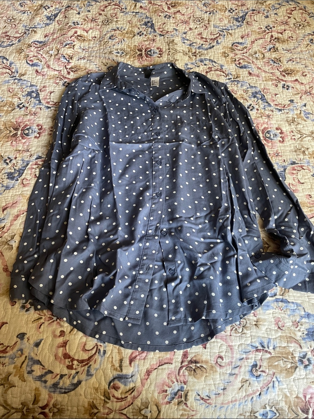 Polka dot button down